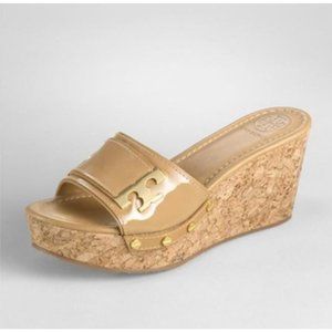 Tory Burch Pamela Patent Leather Wedge Sandals